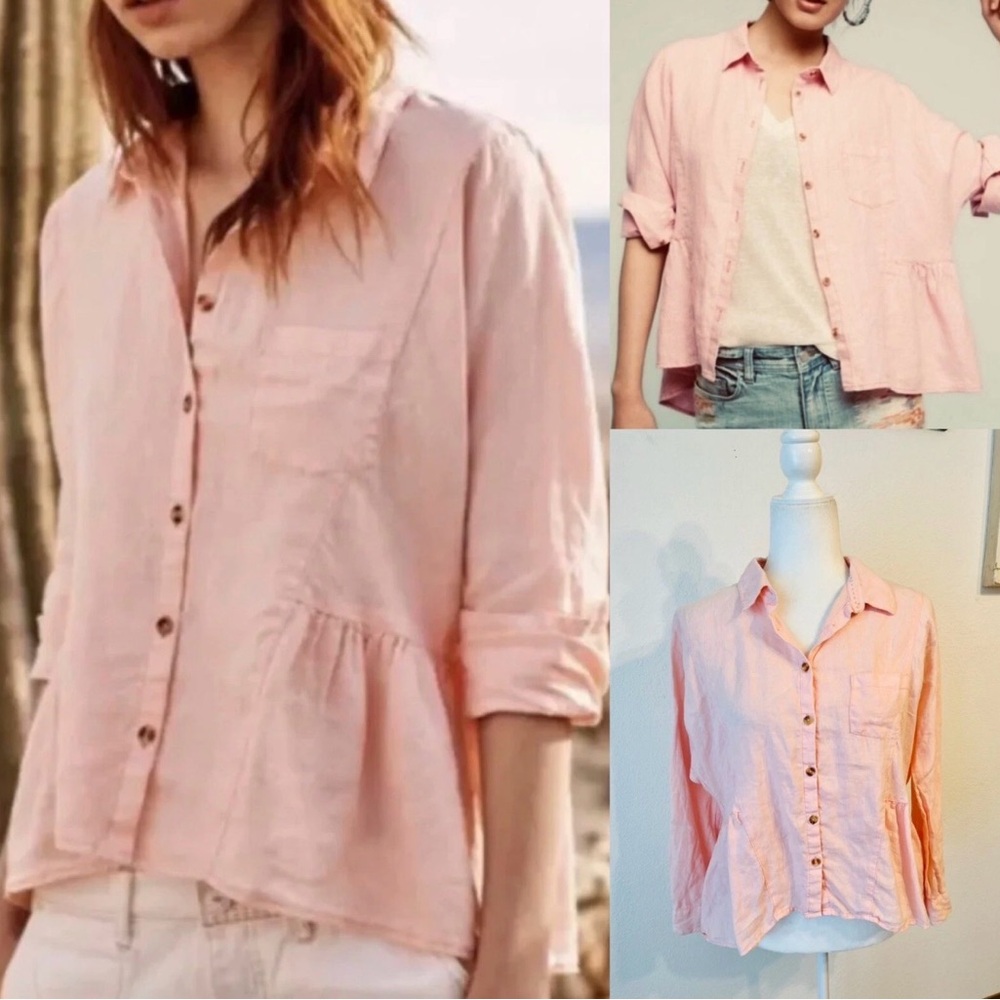 HOLDING HORSES Light Pink Button Down Shirt